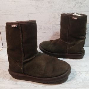 Emu Bronte Brown Low Merino Wool Lined Boots sz 7M